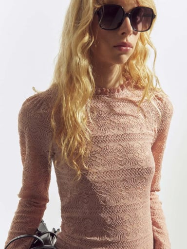POLERA MUJER SFERA MANGA LARGA CROCHET - 2