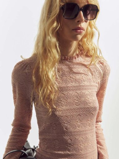 POLERA MUJER SFERA MANGA LARGA CROCHET - 2