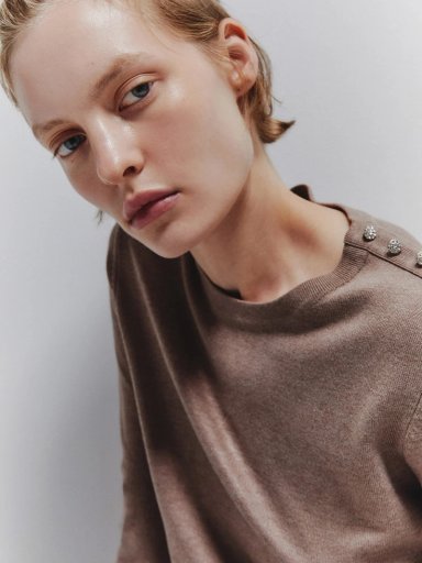 SWEATER MUJER SFERA MANGA LARGA BOTONES - 3