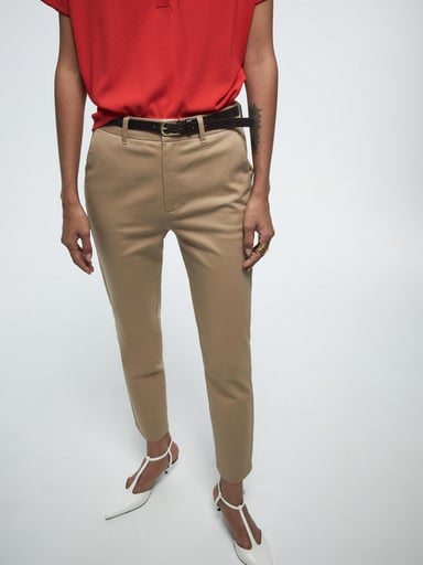 PANTALÓN MUJER SFERA ALGODÓN CINTURÓN - 3