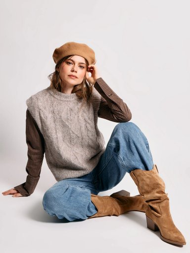 BLUSA MUJER INDEX ALGODÓN MANGA LARGA VUELOS - 5