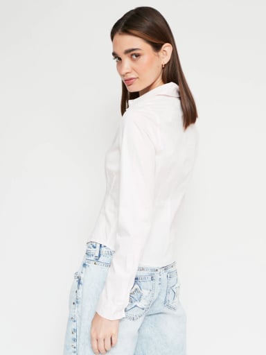 BLUSA MUJER INDEX ALGODÓN MANGA LARGA ENTALLADA - 2