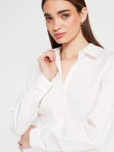 BLUSA MUJER INDEX ALGODÓN MANGA LARGA ENTALLADA - 3