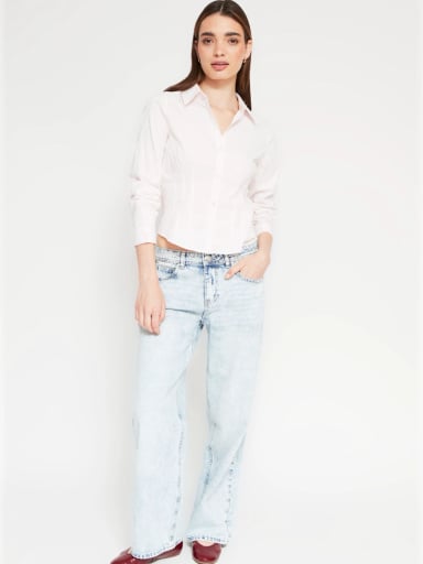 BLUSA MUJER INDEX ALGODÓN MANGA LARGA ENTALLADA - 4