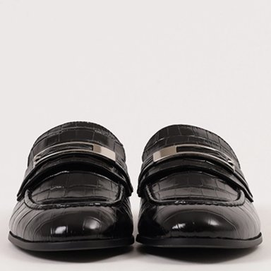 MOCASÍN MUJER JEFFREY CAMPBELL CUERO NEGRO LOAFED - 4