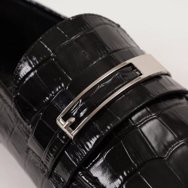 MOCASÍN MUJER JEFFREY CAMPBELL CUERO NEGRO LOAFED - 7