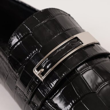 MOCASÍN MUJER JEFFREY CAMPBELL CUERO NEGRO LOAFED - 7