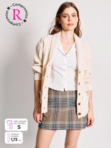 CARDIGAN MUJER INDEX TRENZADO - 1