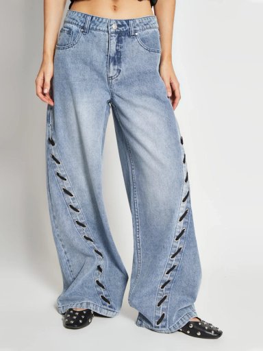JEANS MUJER BARBADOS ALGODÓN WIDELEG LACE UP - 2