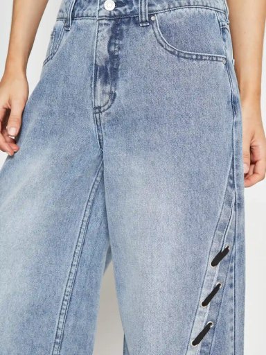 JEANS MUJER BARBADOS ALGODÓN WIDELEG LACE UP - 4