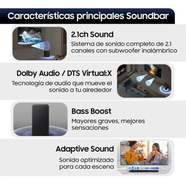 SOUNDBAR BLUETOOTH SAMSUNG B-SERIE HW-B450F 2.1 SUBWOOFER - 5