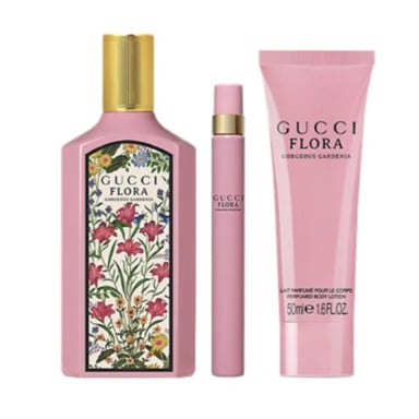 PERFUME GUCCI FLORAL GEOURGEOUS GARDENIA MUJER EDP 100 ML + LOCIÓN CORPORAL 50 ML + PEN SPRAY 10 ML - 1