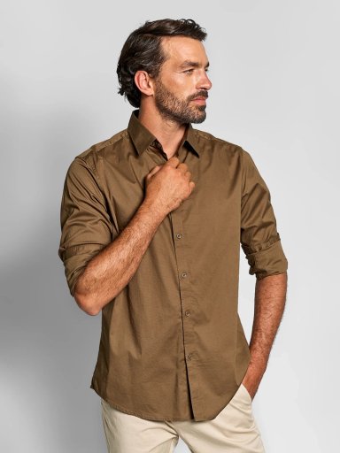 CAMISA HOMBRE SPAVALDI ALGODÓN MANGA LARGA POPLIN - 1