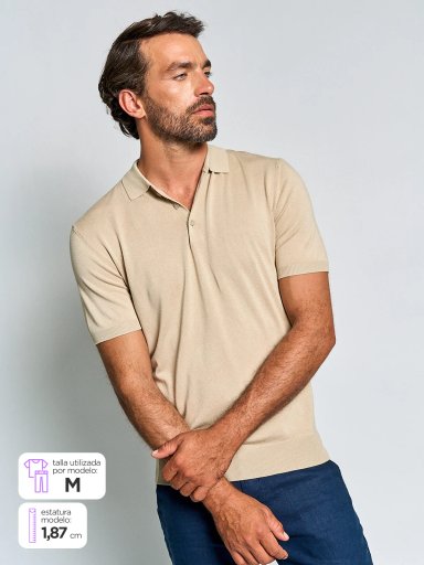 POLERA HOMBRE SPAVALDI CUELLO POLO MANGA CORTA TEJIDA - 1
