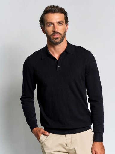 SWEATER HOMBRE SPAVALDI CUELLO POLO BOTONES - 1