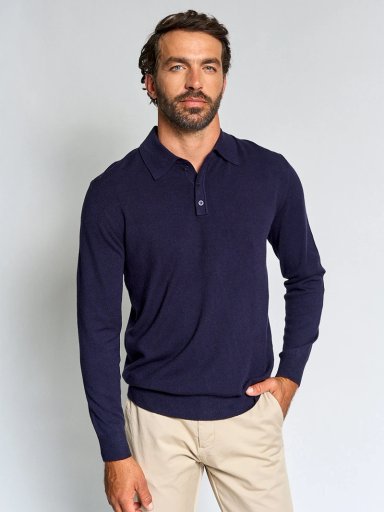 SWEATER HOMBRE SPAVALDI CUELLO POLO BOTONES - 1