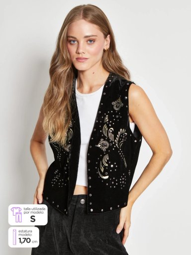 BLAZER MUJER BARBADOS TERCIOPELO BORDADOS - 1