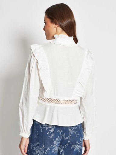 BLUSA MUJER TATIENNE ALGODÓN RUFFLES VERTICALES - 2