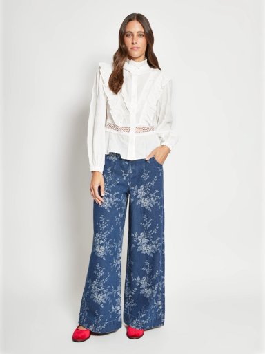 BLUSA MUJER TATIENNE ALGODÓN RUFFLES VERTICALES - 4