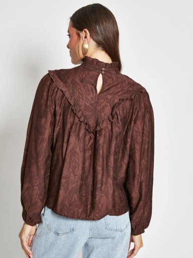 BLUSA MUJER TATIENNE ESCOTE TRIÁNGULO MANGA GLOBO - 2