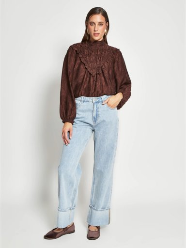 BLUSA MUJER TATIENNE ESCOTE TRIÁNGULO MANGA GLOBO - 4