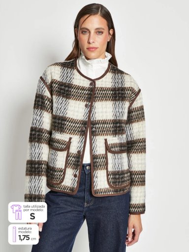 CHAQUETA MUJER MARQUIS CUADROS RIBETE - 1