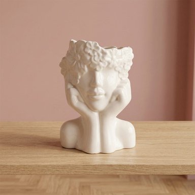 FIGURA DECORATIVA RIPLEY HOME ROSTRO CON FLORES SIN RELIEVE M - 1