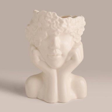 FIGURA DECORATIVA RIPLEY HOME ROSTRO CON FLORES SIN RELIEVE M - 2