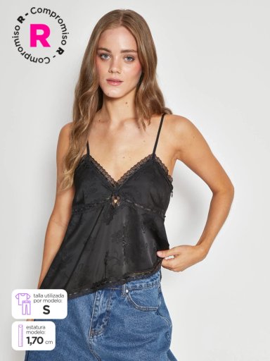 BLUSA MUJER INDEX SIN MANGAS LENCERO - 1