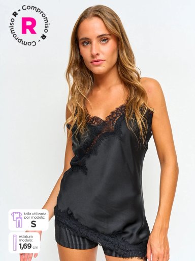 BLUSA MUJER INDEX SIN MANGAS LENCERO - 1