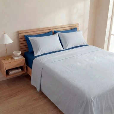 JUEGO DE SÁBANAS RIPLEY HOME ESTAMPADA DOBLE FUNDA 1.5 PLAZAS AZUL - 1