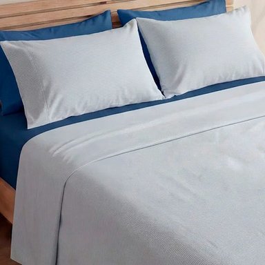 JUEGO DE SÁBANAS RIPLEY HOME ESTAMPADA DOBLE FUNDA 1.5 PLAZAS AZUL - 2