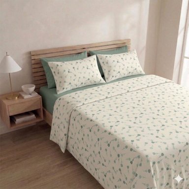 JUEGO DE SÁBANAS RIPLEY HOME ESTAMPADA DOBLE FUNDA KING AQUA - 1