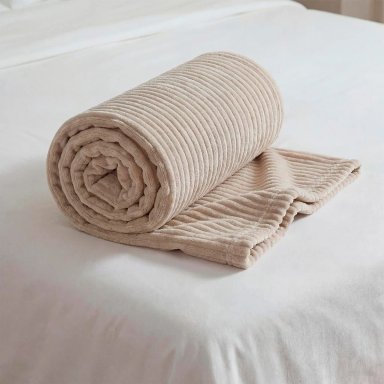 MANTA RIPLEY HOME FLANNEL EMBOSSED LÍNEAS GRIS - 2