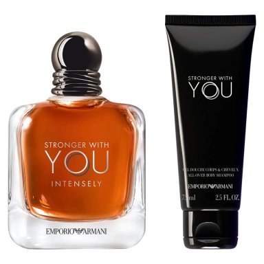SET PERFUME GIORGIO ARMANI STRONGER WITH YOU INTENSELY HOMBRE EDP 100 ML + GEL DE DUCHA ARMANI 75 ML - 1