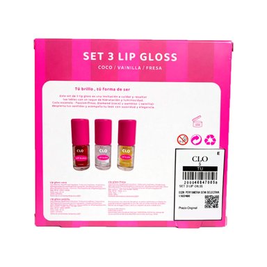 SET LABIALES CLO 3 LIP OILS FRESA-VAINILLA-COCO 4,5ML - 5
