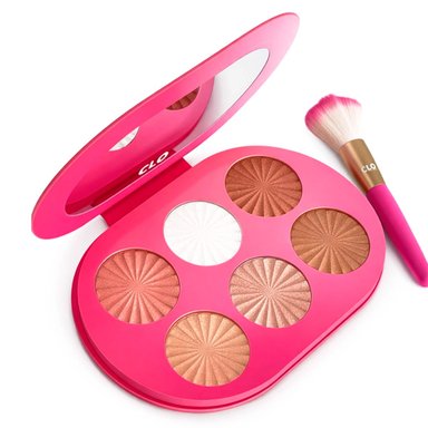 PALETA PARA ROSTRO CLO RUBOR-BRONCEADOR-ILUMINADOS+BROCHA 350GR - 1