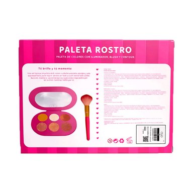 PALETA PARA ROSTRO CLO RUBOR-BRONCEADOR-ILUMINADOS+BROCHA 350GR - 5
