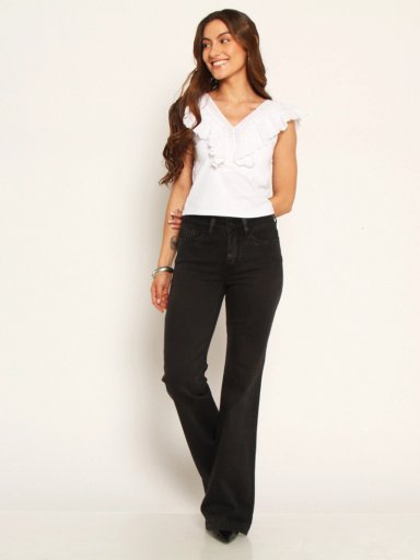JEANS MUJER WADOS ALGODÓN CARGO FLARE TIRO ALTO - 2