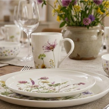 JUEGO DE VAJILLA RIPLEY HOME FLORES LILA - 4