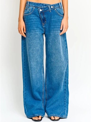 JEANS MUJER INDEX ALGODÓN PRETINA CRUZADA TIRO BAJO - 2