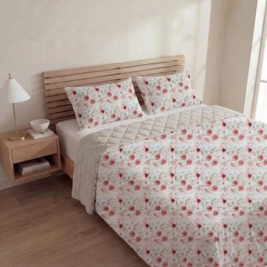 PLUMÓN RIPLEY HOME MICROSHERPA 2 PLAZAS FLORES ACUARELA  - 1