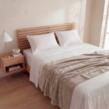 PACK RIPLEY HOME MANTA + PAR DE CALCETINES BEIGE - 1