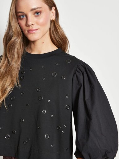 POLERA MUJER BARBADOS MANGA GLOBO EMBELLISH - 3