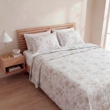 PLUMÓN RIPLEY HOME PERCALE 2 PLAZAS FLORES TAUPE - 1
