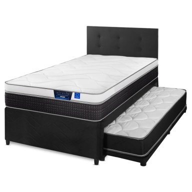 DIVAN CAMA FLEX NEXUS 1.5 PLAZAS + RESPALDO NEGRO - 1
