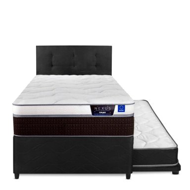 DIVAN CAMA FLEX NEXUS 1.5 PLAZAS + RESPALDO NEGRO - 2