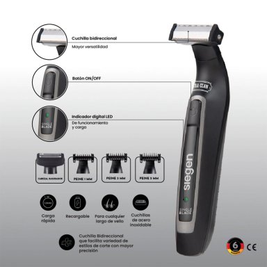 AFEITADORA SIEGEN FACIAL Y CORPORAL SG-8300C01         - 8