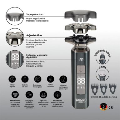 AFEITADORA SIEGEN TRIMMER 3 EN 1 SG-7225 - 8