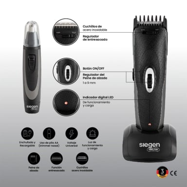 AFEITADORA SIEGEN TRIMMER SG-8410C01 - 8